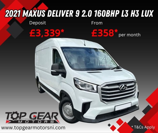 Maxus Deliver 9 2.0 160 BHP L3 H3 LUX PARKING SENSORS, FINANCE AVAILABLE in Tyrone