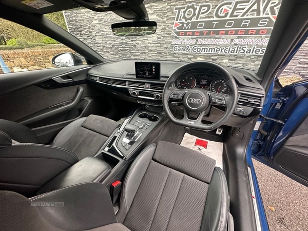 Audi A4 2.0 TDI BLACK EDITION S-TRONIC 190 BHP MHEV ASCARI BLUE, BLUETOOTH, BLACK ED in Tyrone