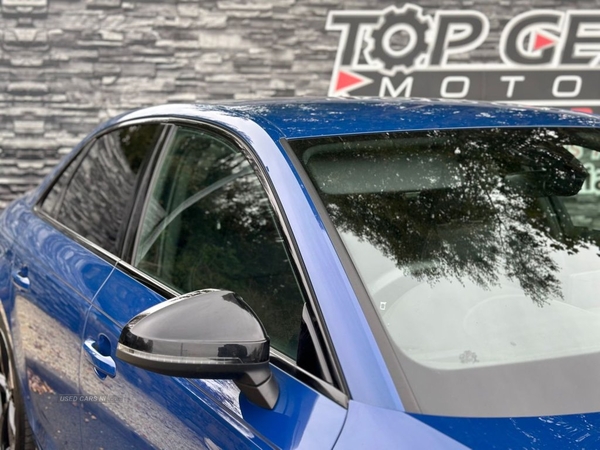 Audi A4 2.0 TDI BLACK EDITION S-TRONIC 190 BHP MHEV ASCARI BLUE, BLUETOOTH, BLACK ED in Tyrone