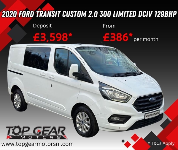 Ford Transit Custom 2.0 300 LIMITED DCIV ECOBLUE 5d 129 BHP APPLE CAR PLAY, CRUISE CONTROL, DAB in Tyrone