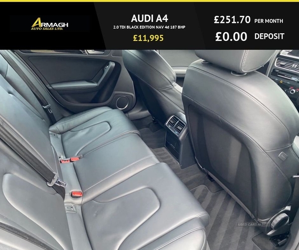 Audi A4 2.0 TDI BLACK EDITION NAV 4d 187 BHP in Armagh