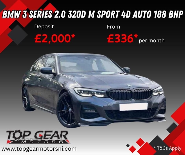 BMW 3 Series 2.0 320D M SPORT 4d AUTO 188 BHP PADDLE SHIFT, PARK AID, LED FOGS in Tyrone