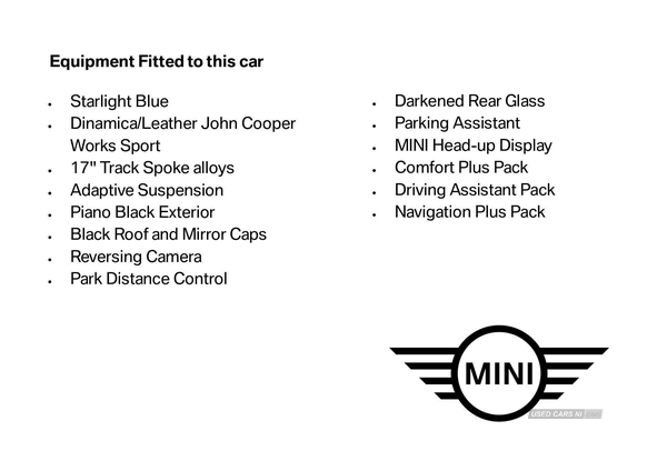 MINI HATCHBACK 2.0 Cooper S Sport II 5dr in Antrim