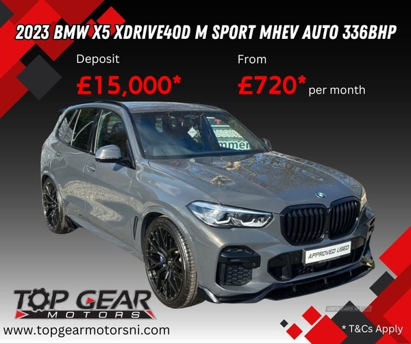 BMW X5 3.0 XDRIVE40D M SPORT MHEV 5d AUTO 336 BHP OVER £6k ADDED EXTRAS, PARK ASSIST+ in Tyrone