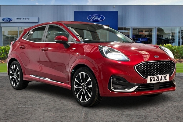Ford Puma 1.0 EcoBoost Hybrid mHEV 155 ST-Line Vignale 5dr- Front Heated Leather Massage Seats & Wheel, Apple Car Play, Cruise Control, Lane Assist in Antrim