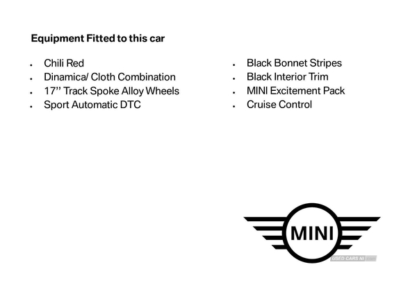 MINI HATCHBACK 2.0 Cooper S Sport II 3dr Auto in Antrim