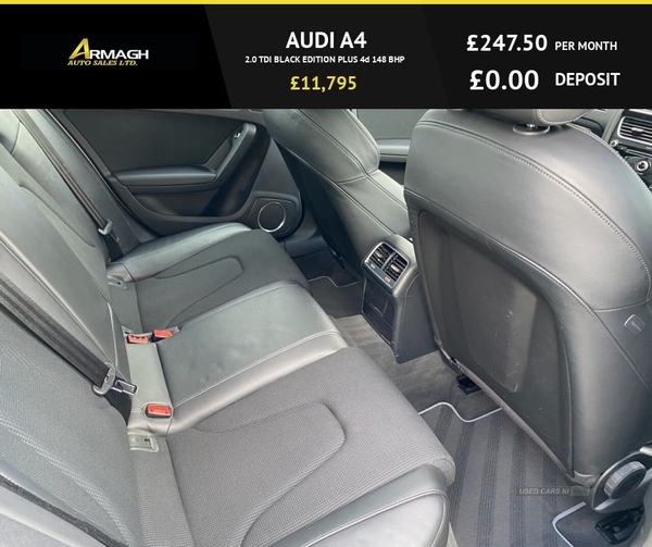 Audi A4 2.0 TDI BLACK EDITION PLUS 4d 148 BHP in Armagh