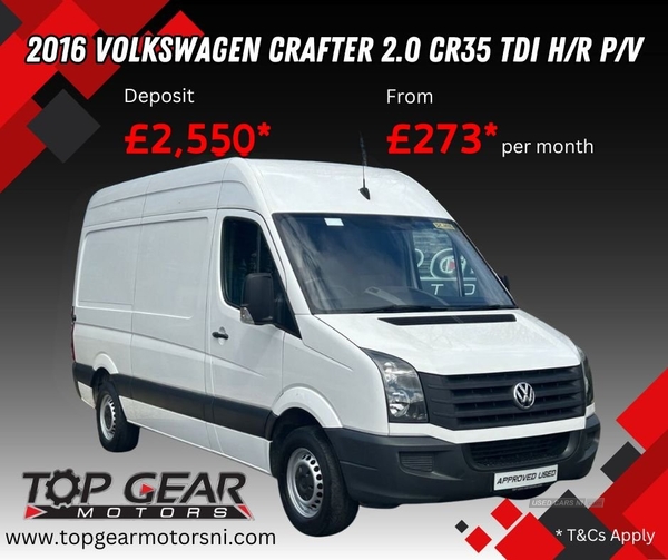 Volkswagen Crafter 2.0 CR35 TDI H/R P/V 5d 107 BHP ONE OWNER, BULKHEAD, BLUETOOTH in Tyrone