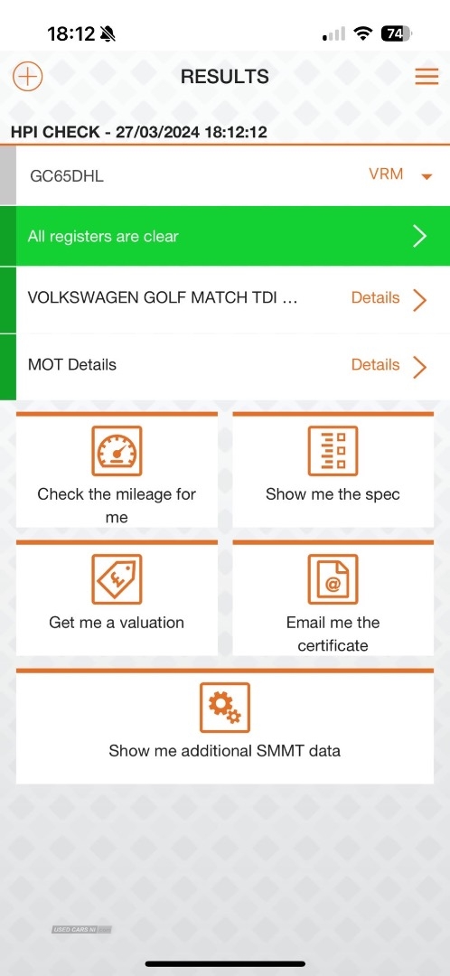 Volkswagen Golf 1.6 TDI 110 Match 5dr in Antrim