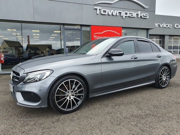 Mercedes-Benz C-Class C 220 D AMG LINE ONLY 50K MILES 19IN UPGRADE ALLOYS FULL LEATED LEATHER REVERSE CAMERA PRIVACY GLASS in Antrim