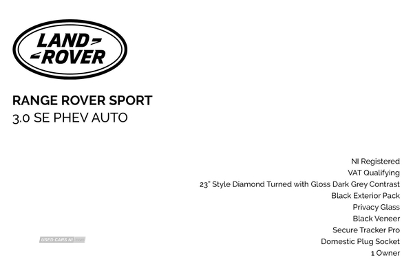 Land Rover Range Rover Sport 3.0 P440e SE 5dr Auto in Antrim