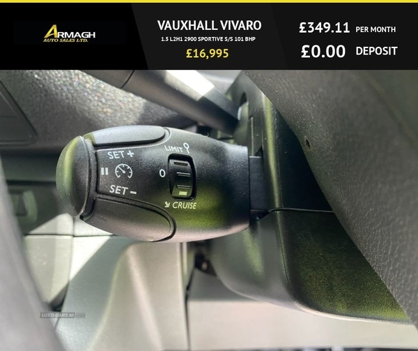 Vauxhall Vivaro 1.5 L2H1 2900 SPORTIVE S/S 101 BHP in Armagh
