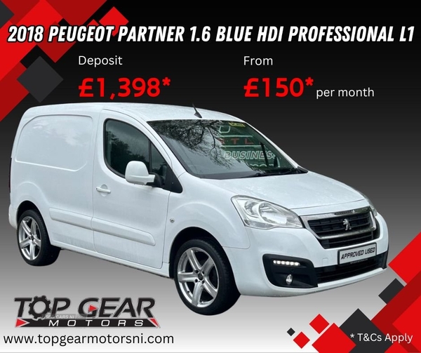 Peugeot Partner 1.6 BLUE HDI PROFESSIONAL L1 5d 100 BHP PARKING AID, BULKHEAD, 1 OWNER in Tyrone
