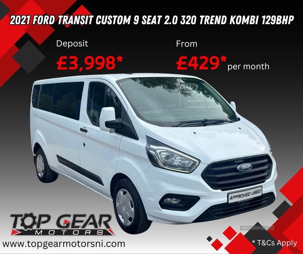 Ford Transit Custom 2.0 320 TREND ECOBLUE KOMBI 5d 129 BHP 9 SEAT PARKING AID,CRUISE CONTROL,LED DRLs in Tyrone