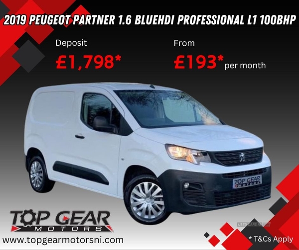Peugeot Partner 1.6 BLUEHDI PROFESSIONAL L1 5d 100 BHP AUTO LIGHTS, PLY LINING, FRONT FOGS in Tyrone