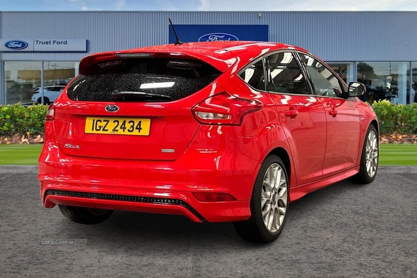 Ford Focus 1.0 EcoBoost 140 ST-Line 5dr- Voice Control, Bluetooth, Sat Nav, Start Stop, Touch Screen, Red Stitching in Antrim
