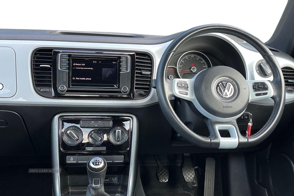 Volkswagen Beetle DESIGN TSI BLUEMOTION TECHNOLOGY 3dr - REAR PARKING SENSORS, TOUCHSCREEN DISPLAY, AIR CON, BLUETOOTH, BLACK CONTRASTING WING MIRRORS & ROOF and more in Antrim
