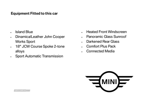 MINI HATCHBACK 2.0 John Cooper Works 3dr Auto in Antrim