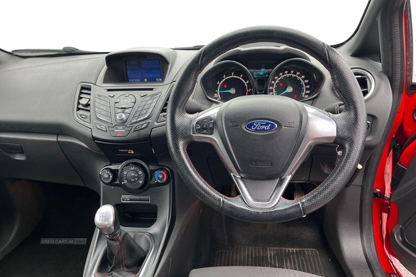 Ford Fiesta 1.0 EcoBoost 140 ST-Line Red Navigation 3dr **LONG MOT** BLUETOOTH with VOICE COMMANDS, SAT NAV, LED DAYTIME RUNNING LIGHTS, BLACK CONTRASTING ROOF in Antrim