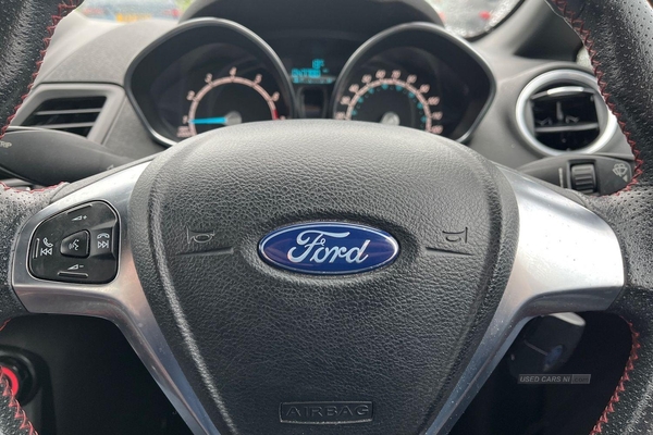 Ford Fiesta 1.0 EcoBoost 140 ST-Line Red Navigation 3dr **LONG MOT** BLUETOOTH with VOICE COMMANDS, SAT NAV, LED DAYTIME RUNNING LIGHTS, BLACK CONTRASTING ROOF in Antrim