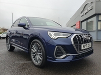 Audi Q3 TDI S LINE FULL AUDI SERVICE HISTORY 19INC V DESIGN ALLOY WHEELS SAT NAV PARKING SENSORS NAVARA BLUE in Antrim