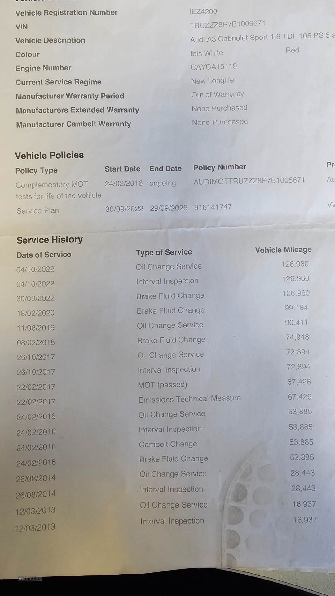 Feb 2011 Audi A3 1.6 TDI Sport 2dr