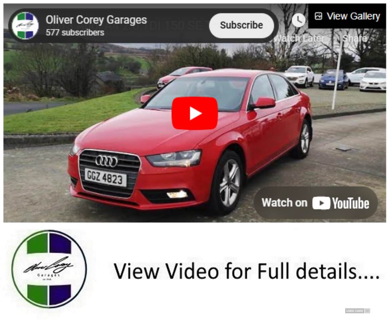 Audi A4 DIESEL SALOON in Tyrone