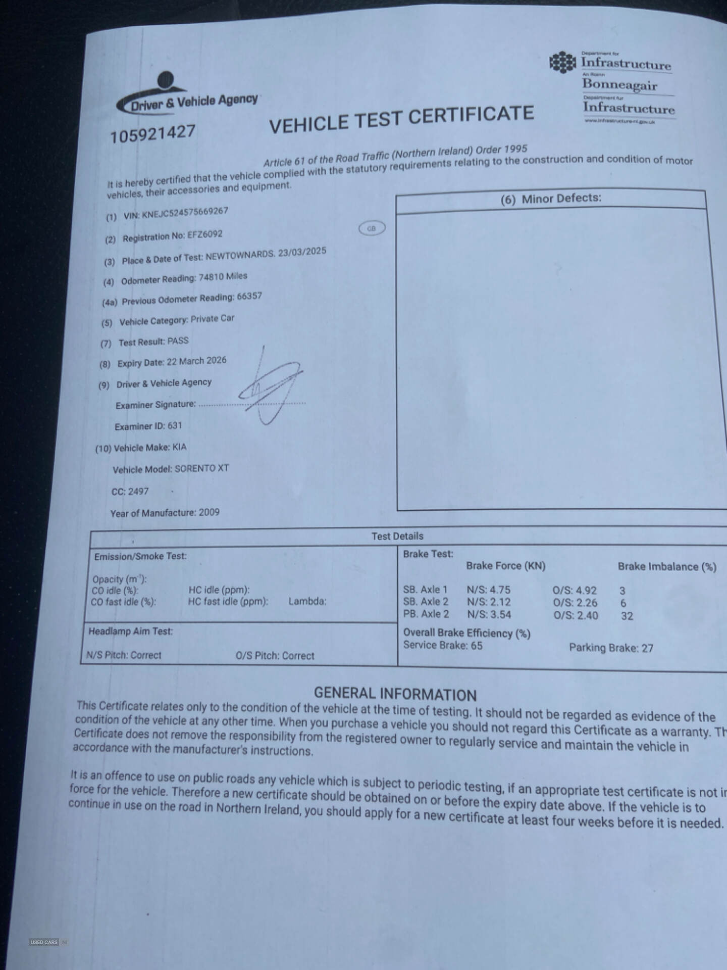 Jan 2009 Kia Sorento 2.5 CRDi XT 5dr