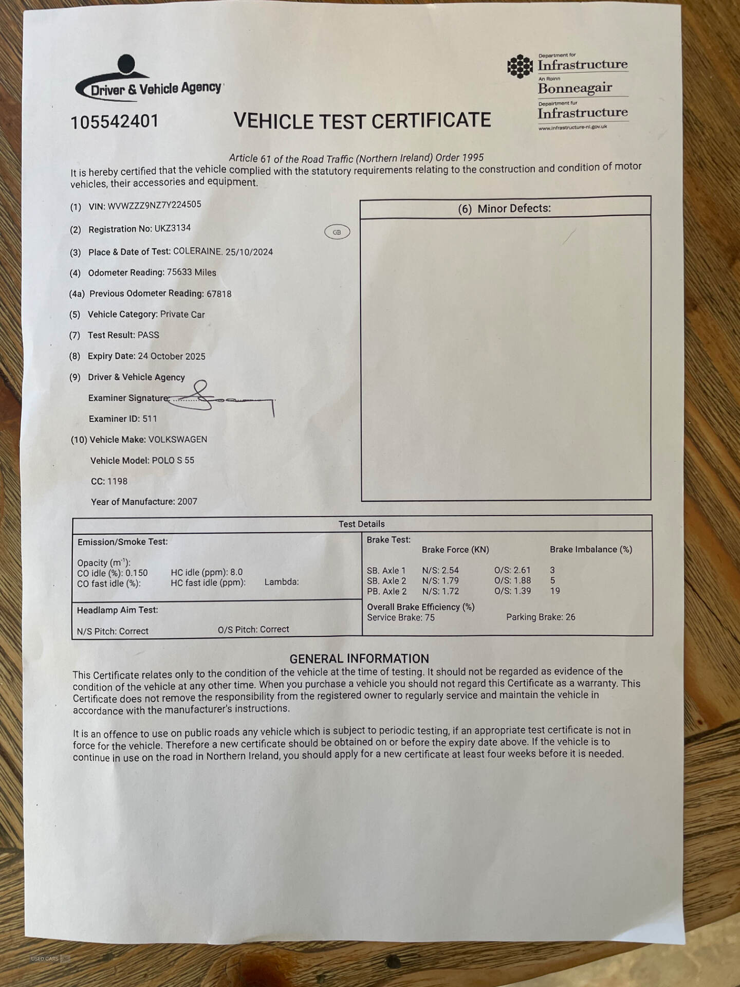 Sep 2007 Volkswagen Polo 1.2 S 55 5dr