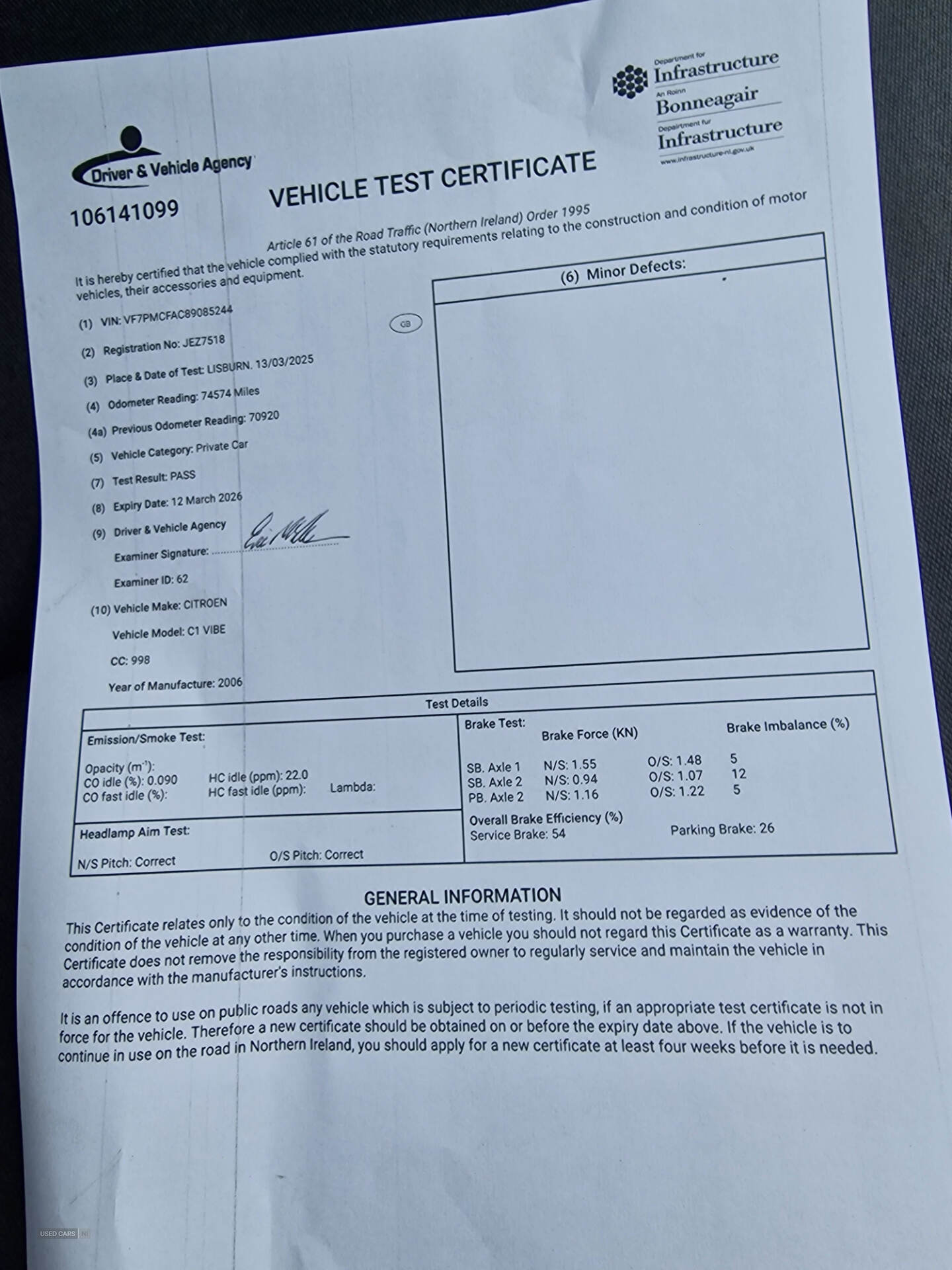 Sep 2006 Citroen C1 1.0i Vibe 3dr