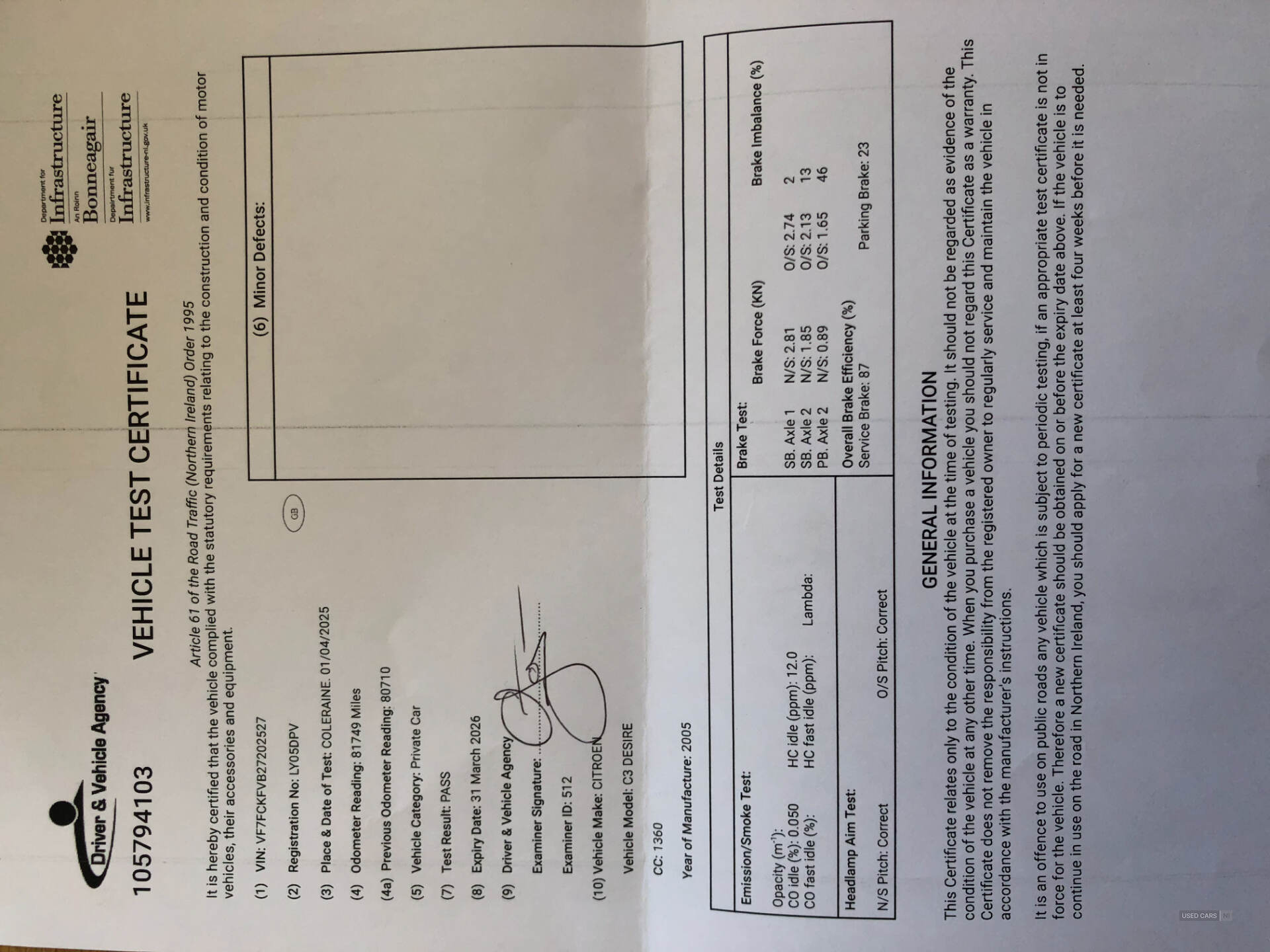 May 2005 Citroen C3 1.4i Desire 5dr
