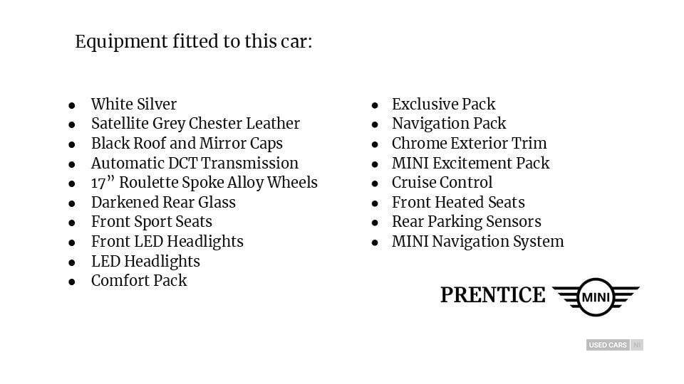 Jan 2021 MINI Hatch 1.5 Cooper Exclusive II 3dr Auto