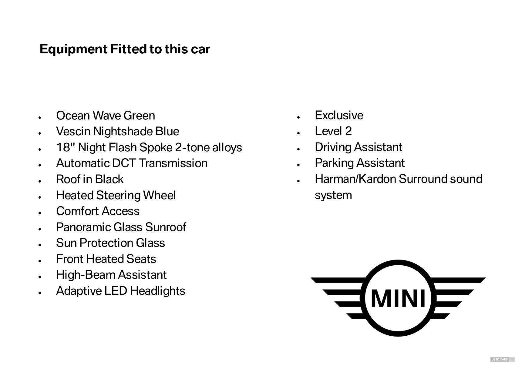 Nov 2024 MINI Cooper 1.5 C Exclusive 3dr Auto
