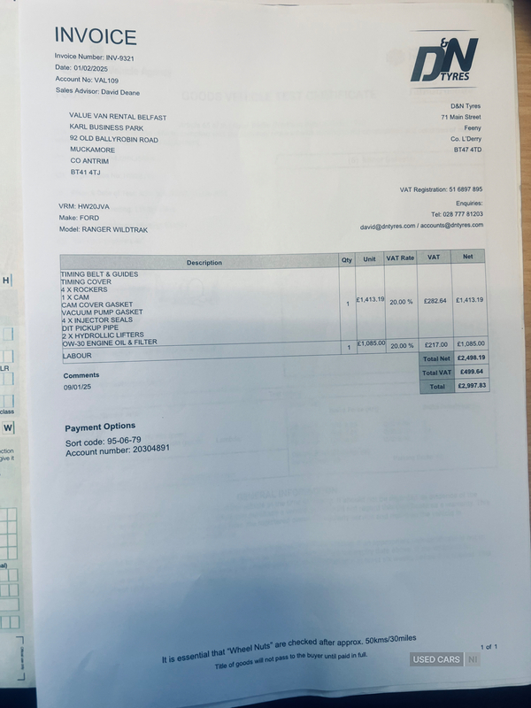 Ford Ranger DIESEL in Down