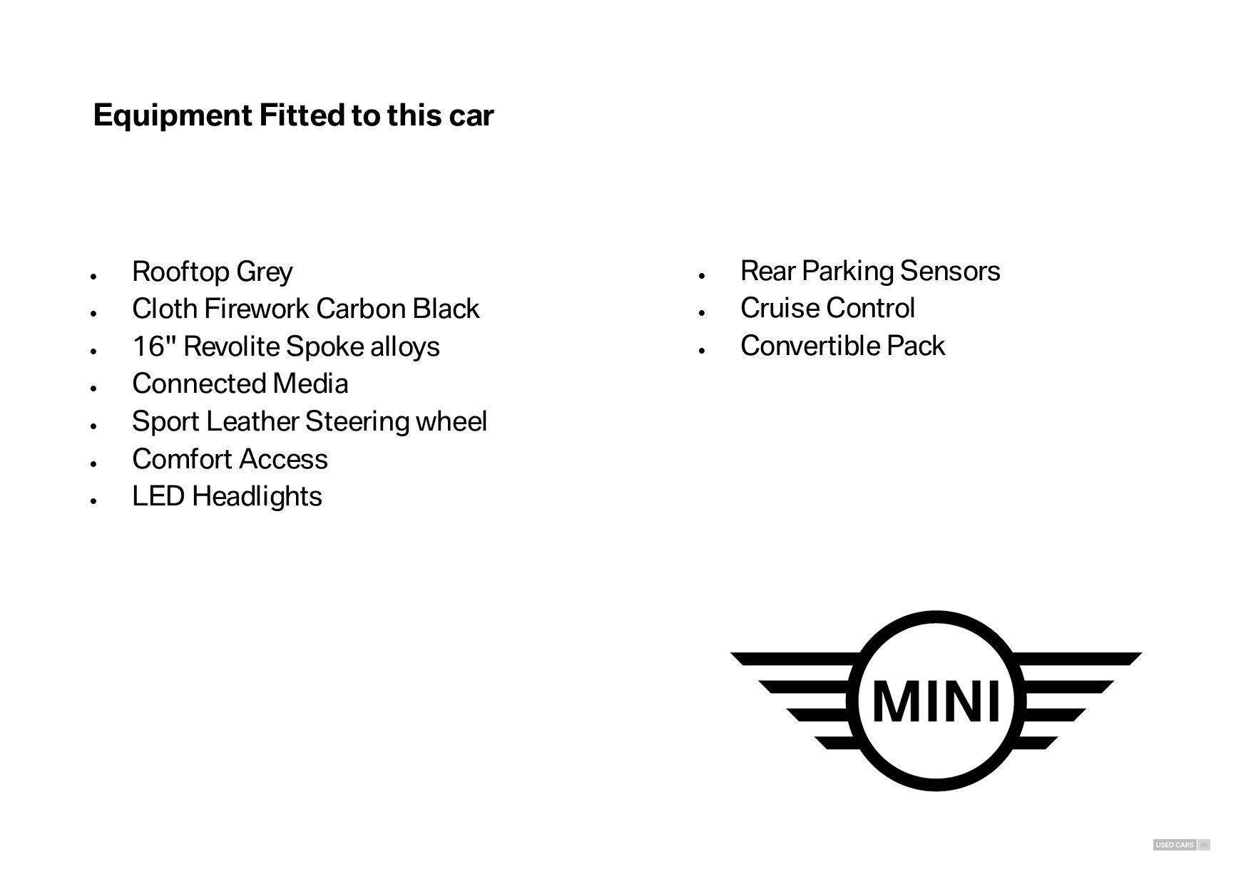 Sep 2021 MINI Convertible 1.5 Cooper Classic 2dr