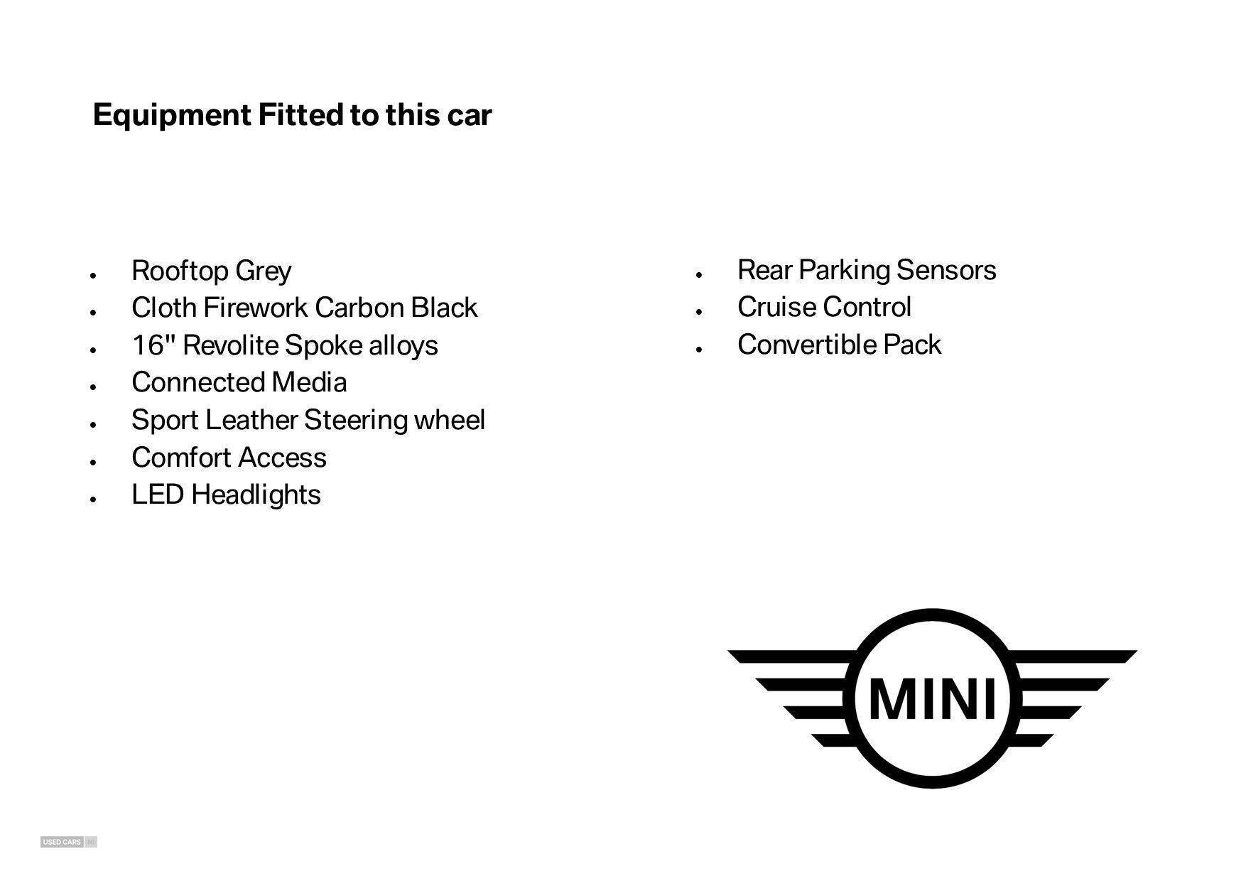 Sep 2021 MINI Convertible 1.5 Cooper Classic 2dr
