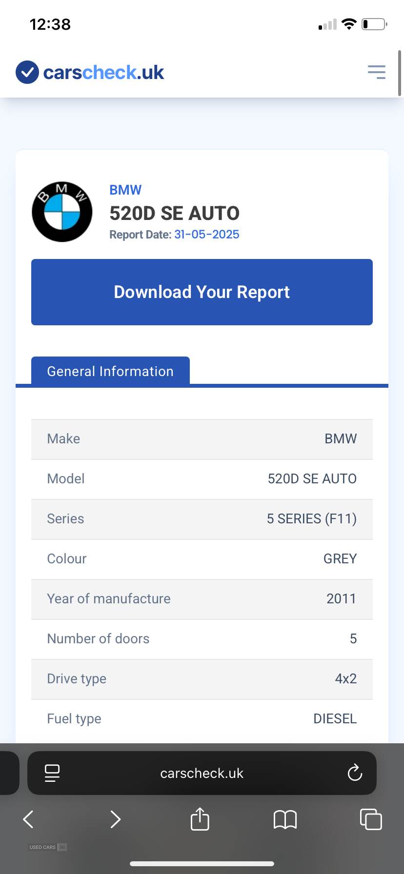 Mar 2011 BMW 5 Series 520d SE 5dr Step Auto