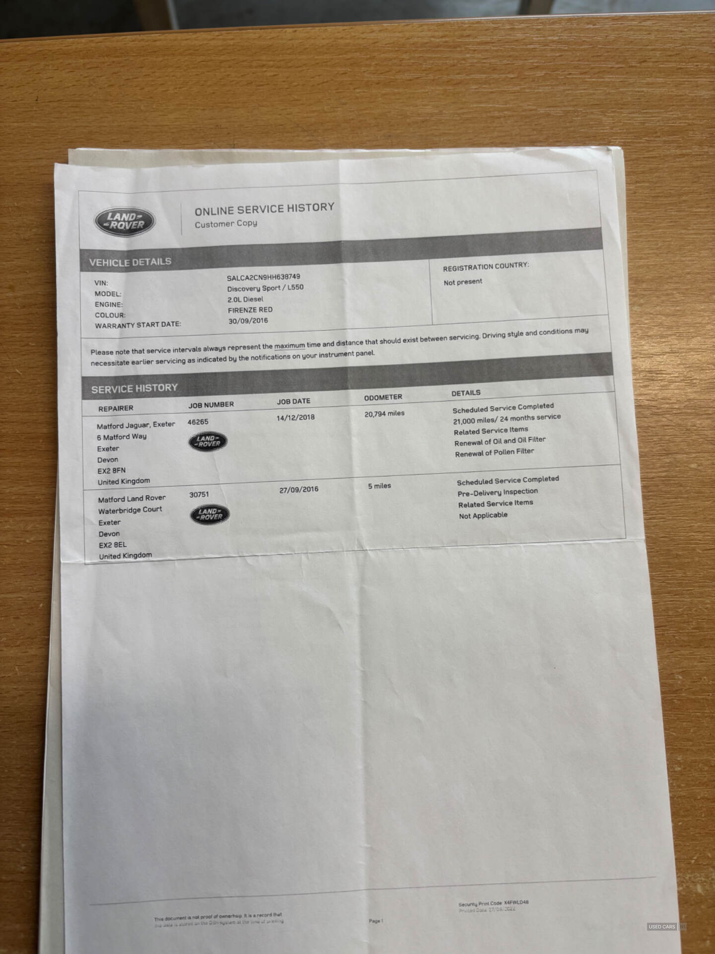 Sep 2016 Land Rover Discovery Sport 2.0 TD4 180 HSE Luxury 5dr