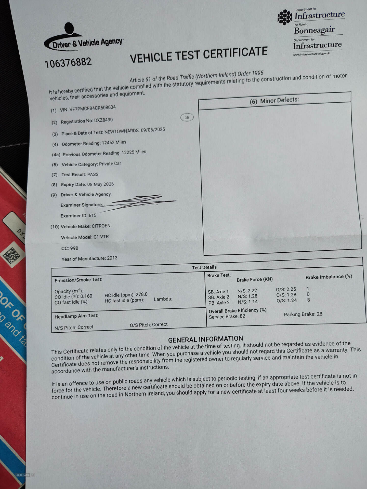 Jan 2013 Citroen C1 1.0i VTR 3dr