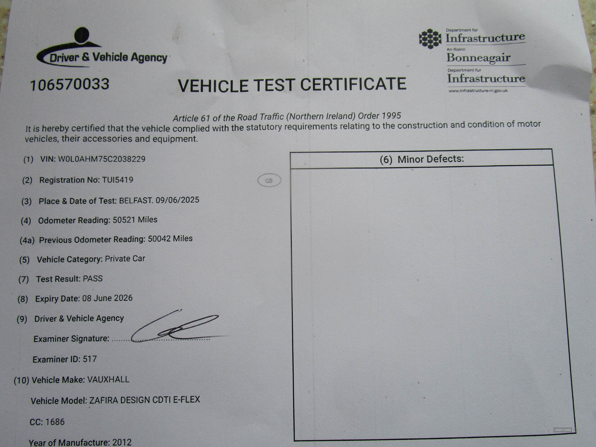 Jan 2012 Vauxhall Zafira 1.7 CDTi ecoFLEX Design [110] 5dr