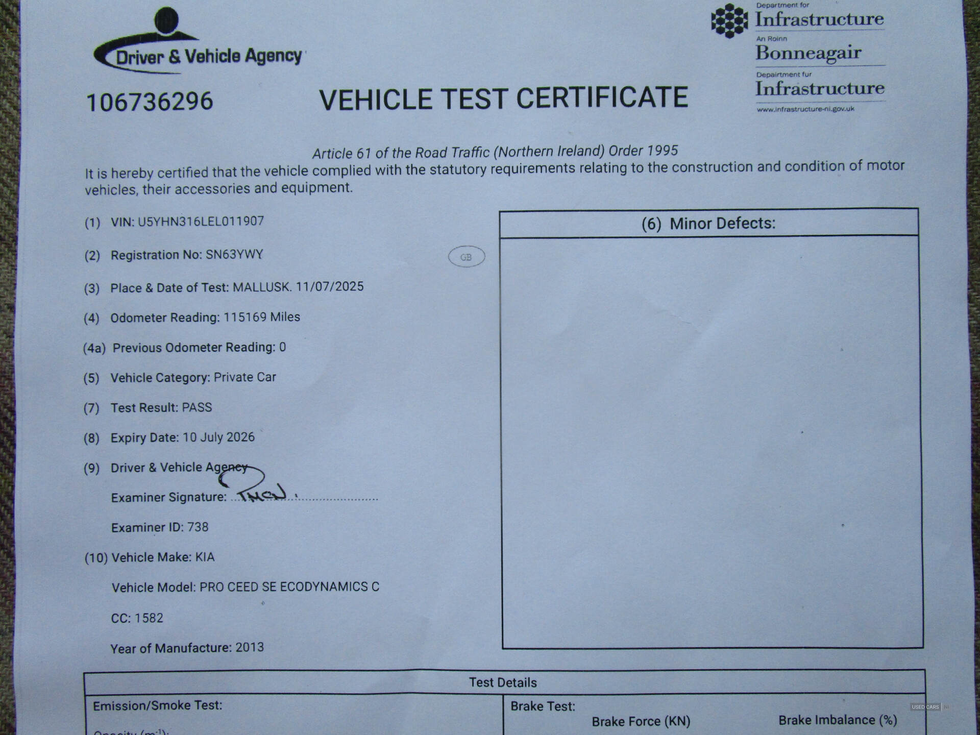 Sep 2013 Kia Pro Ceed 1.6 CRDi SE EcoDynamics 3dr