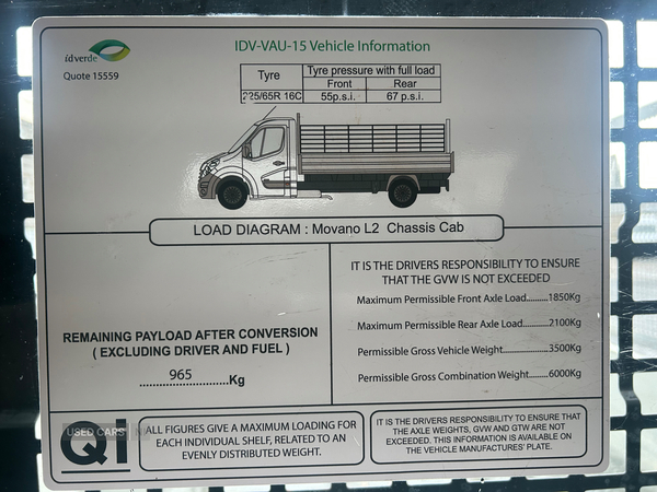 Vauxhall Movano 3500 L2 DIESEL FWD in Antrim