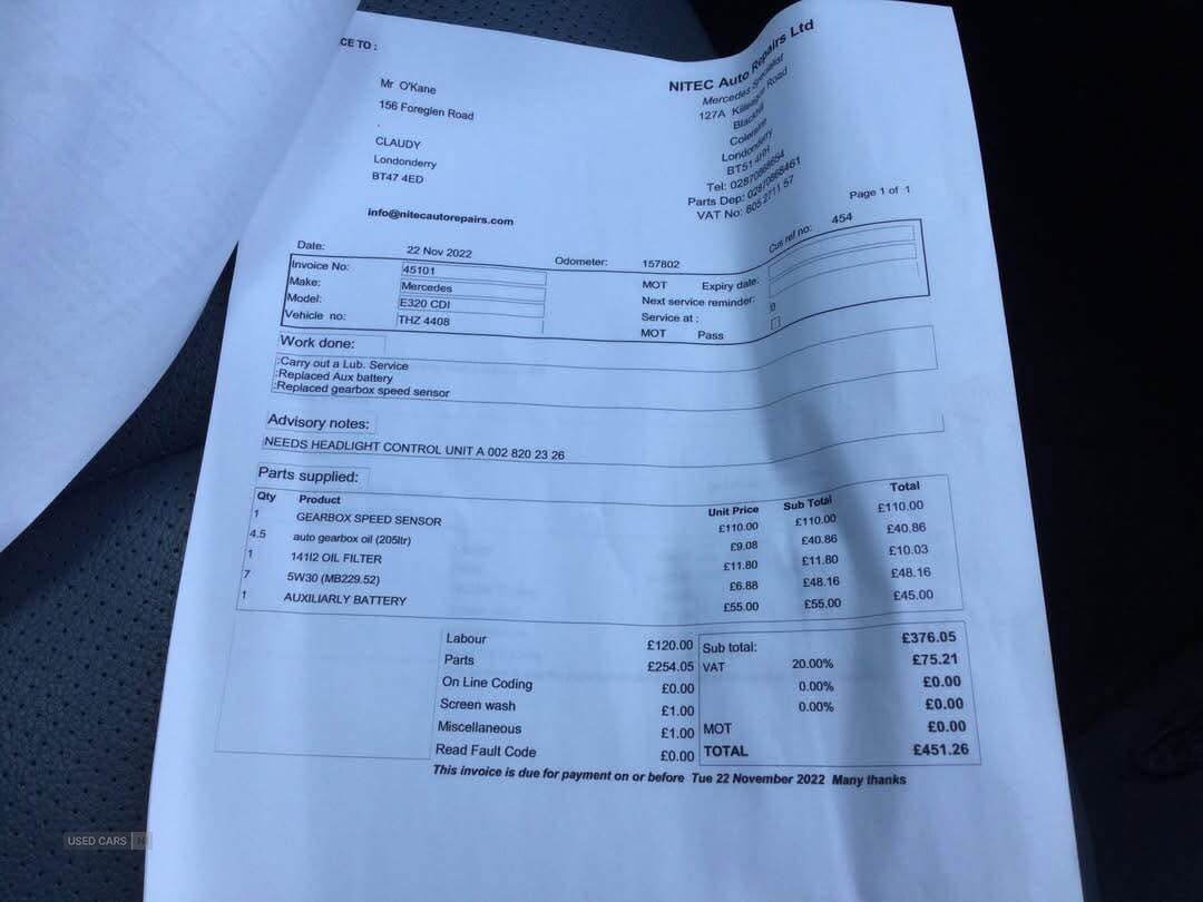 Mercedes E-Class DIESEL SALOON in Derry / Londonderry