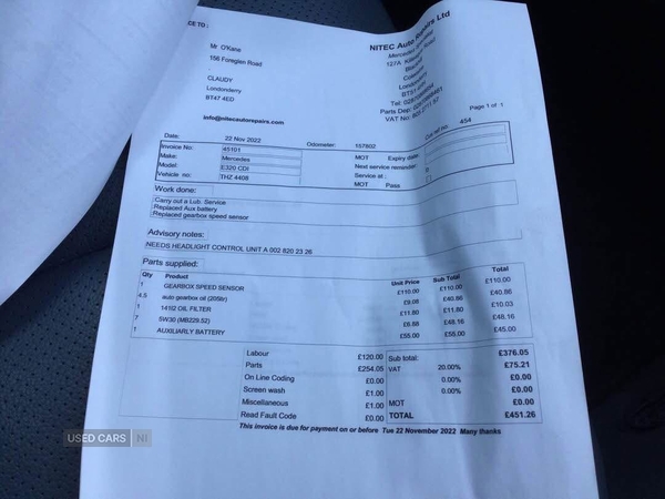 Mercedes E-Class DIESEL SALOON in Derry / Londonderry