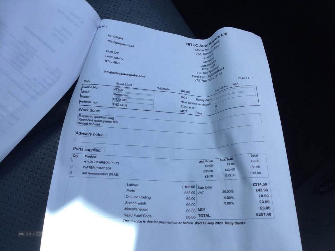 Mercedes E-Class DIESEL SALOON in Derry / Londonderry