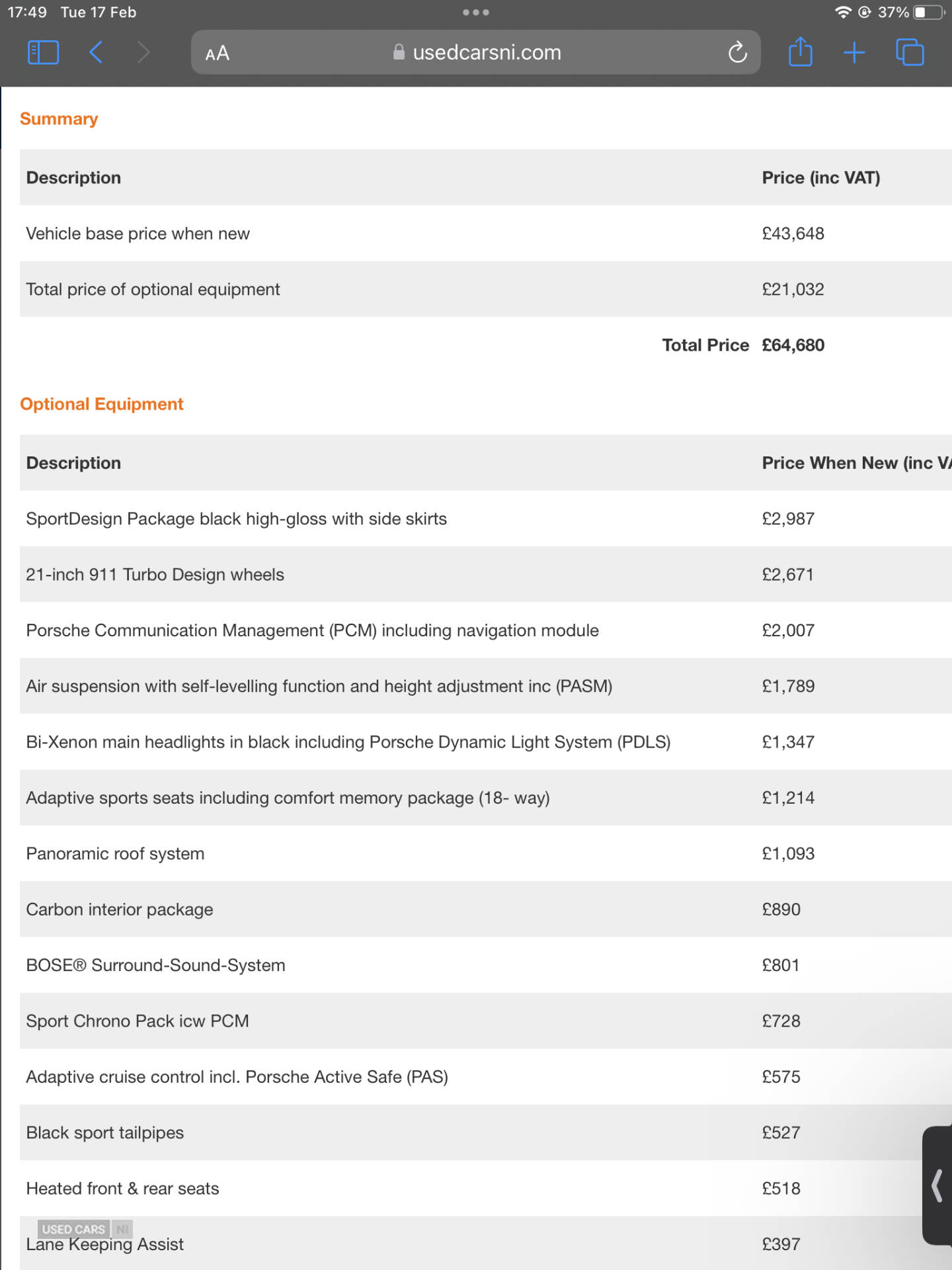 Porsche Macan DIESEL ESTATE in Derry / Londonderry