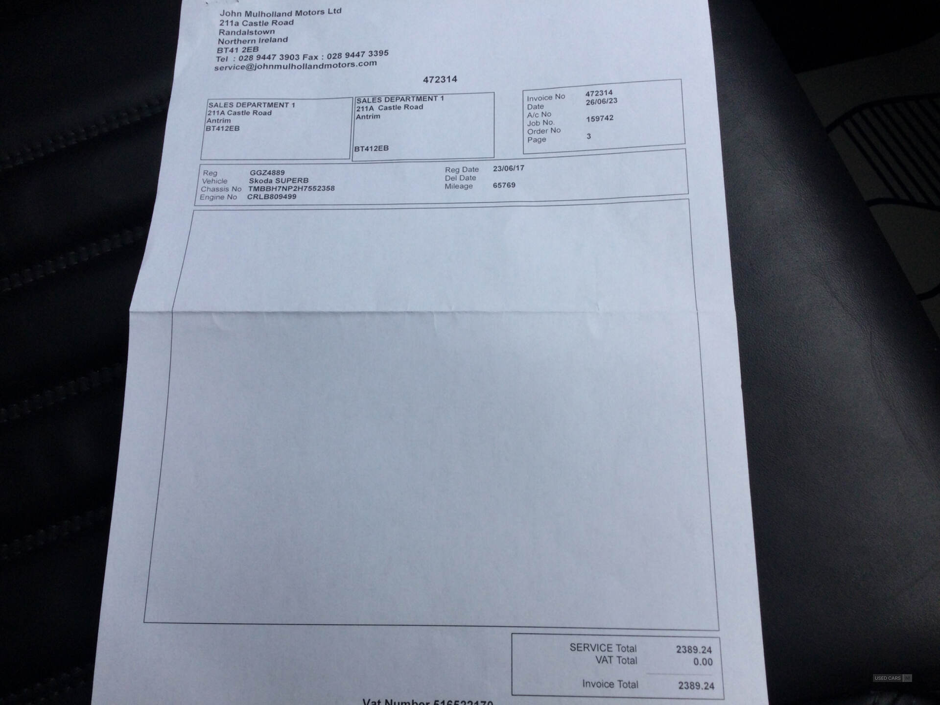 Skoda Superb DIESEL HATCHBACK in Derry / Londonderry